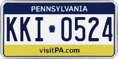PA license plate KKI0524