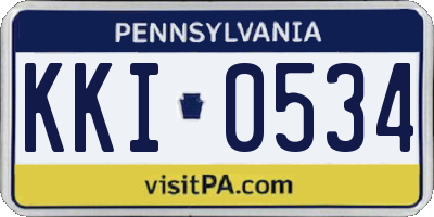 PA license plate KKI0534