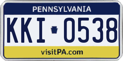 PA license plate KKI0538