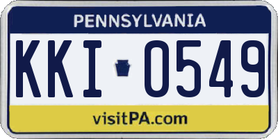 PA license plate KKI0549