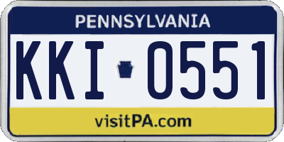 PA license plate KKI0551