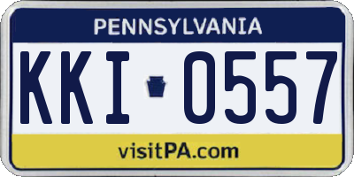 PA license plate KKI0557