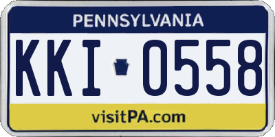 PA license plate KKI0558