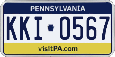 PA license plate KKI0567