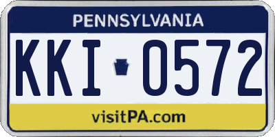 PA license plate KKI0572