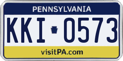 PA license plate KKI0573