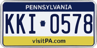 PA license plate KKI0578