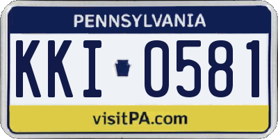 PA license plate KKI0581