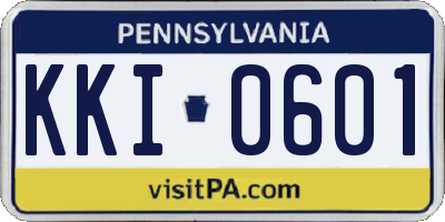 PA license plate KKI0601