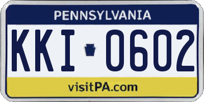 PA license plate KKI0602