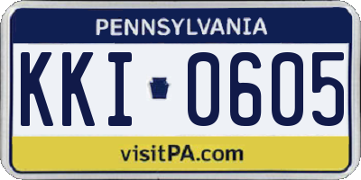 PA license plate KKI0605