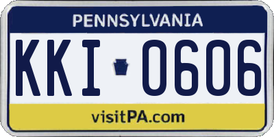 PA license plate KKI0606