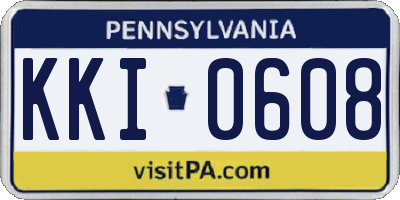 PA license plate KKI0608