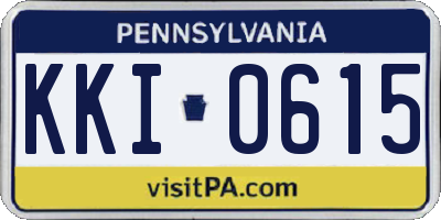 PA license plate KKI0615
