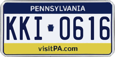 PA license plate KKI0616