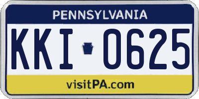 PA license plate KKI0625
