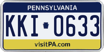 PA license plate KKI0633