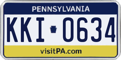 PA license plate KKI0634
