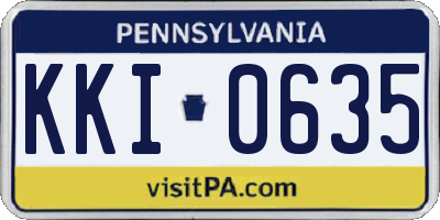 PA license plate KKI0635
