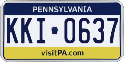 PA license plate KKI0637