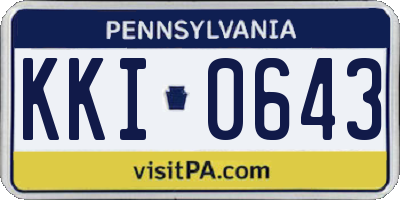 PA license plate KKI0643