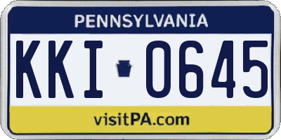 PA license plate KKI0645