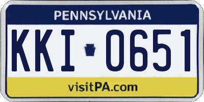 PA license plate KKI0651