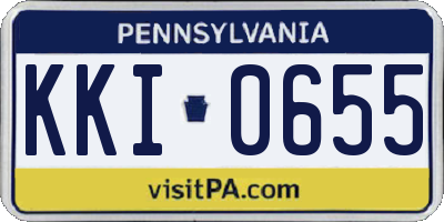 PA license plate KKI0655