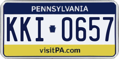PA license plate KKI0657
