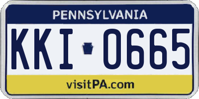 PA license plate KKI0665