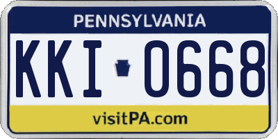 PA license plate KKI0668