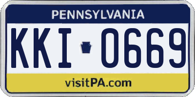 PA license plate KKI0669