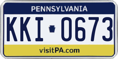 PA license plate KKI0673