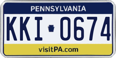 PA license plate KKI0674