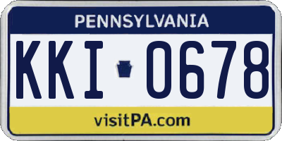 PA license plate KKI0678