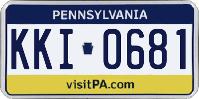 PA license plate KKI0681