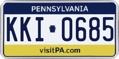 PA license plate KKI0685