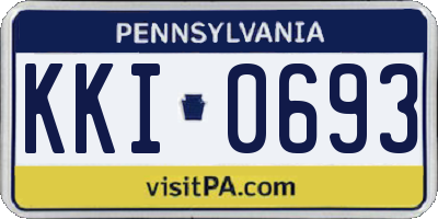 PA license plate KKI0693