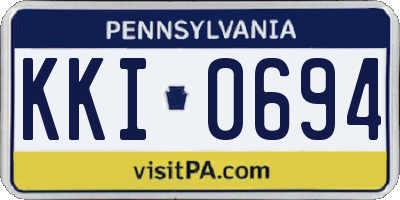 PA license plate KKI0694