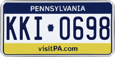 PA license plate KKI0698