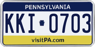 PA license plate KKI0703