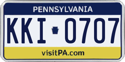 PA license plate KKI0707