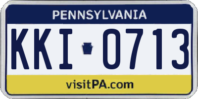 PA license plate KKI0713