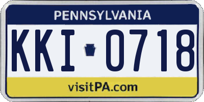 PA license plate KKI0718