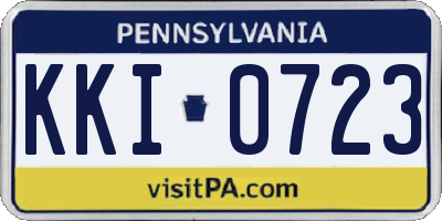 PA license plate KKI0723