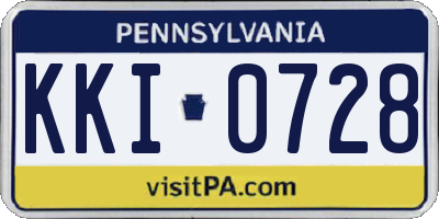 PA license plate KKI0728
