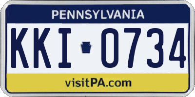 PA license plate KKI0734