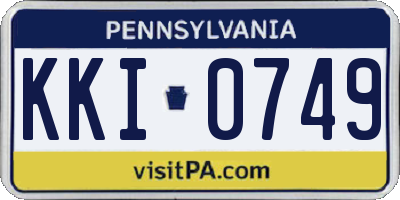 PA license plate KKI0749