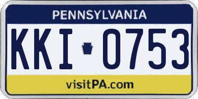 PA license plate KKI0753