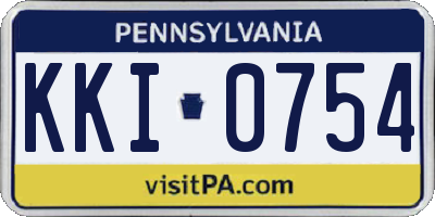 PA license plate KKI0754